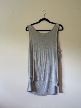 Cyrus Light Gray Sleeveless Tunic Tank Top